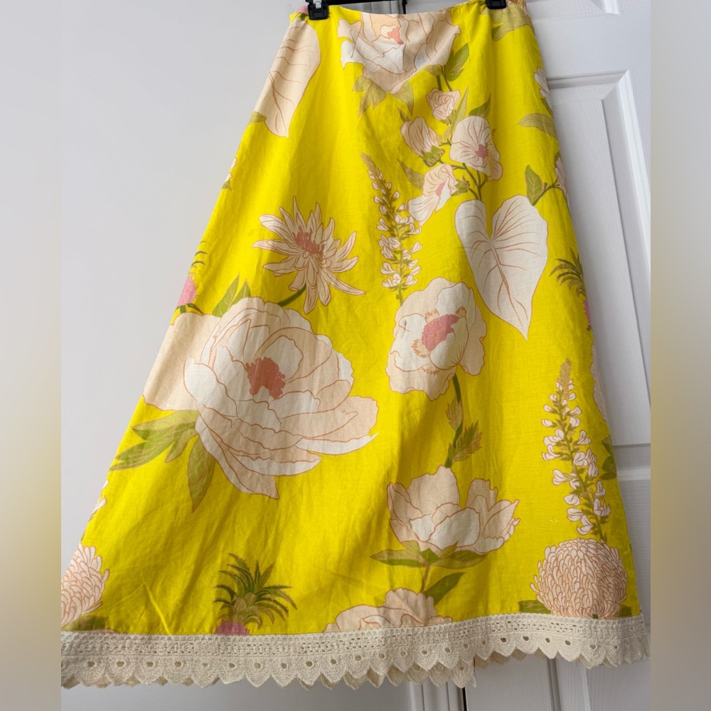 Farm Rio Garden Linen Blend Wrap Skirt, Size L - Picture 9 of 14